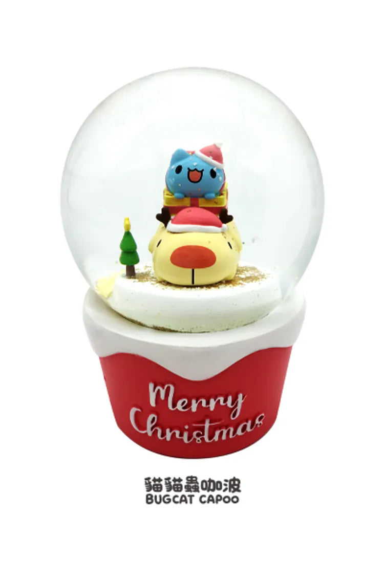 Bugcat Capoo Light-Up Christmas Crystal Snow Globe