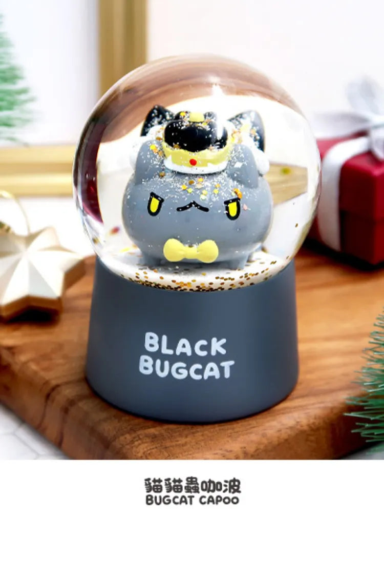 Black Bugcat Snow Globe