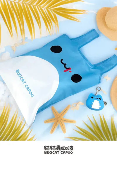 Bugcat Capoo 2-in-1 Set: Silicone Pouch & Shopping Bag