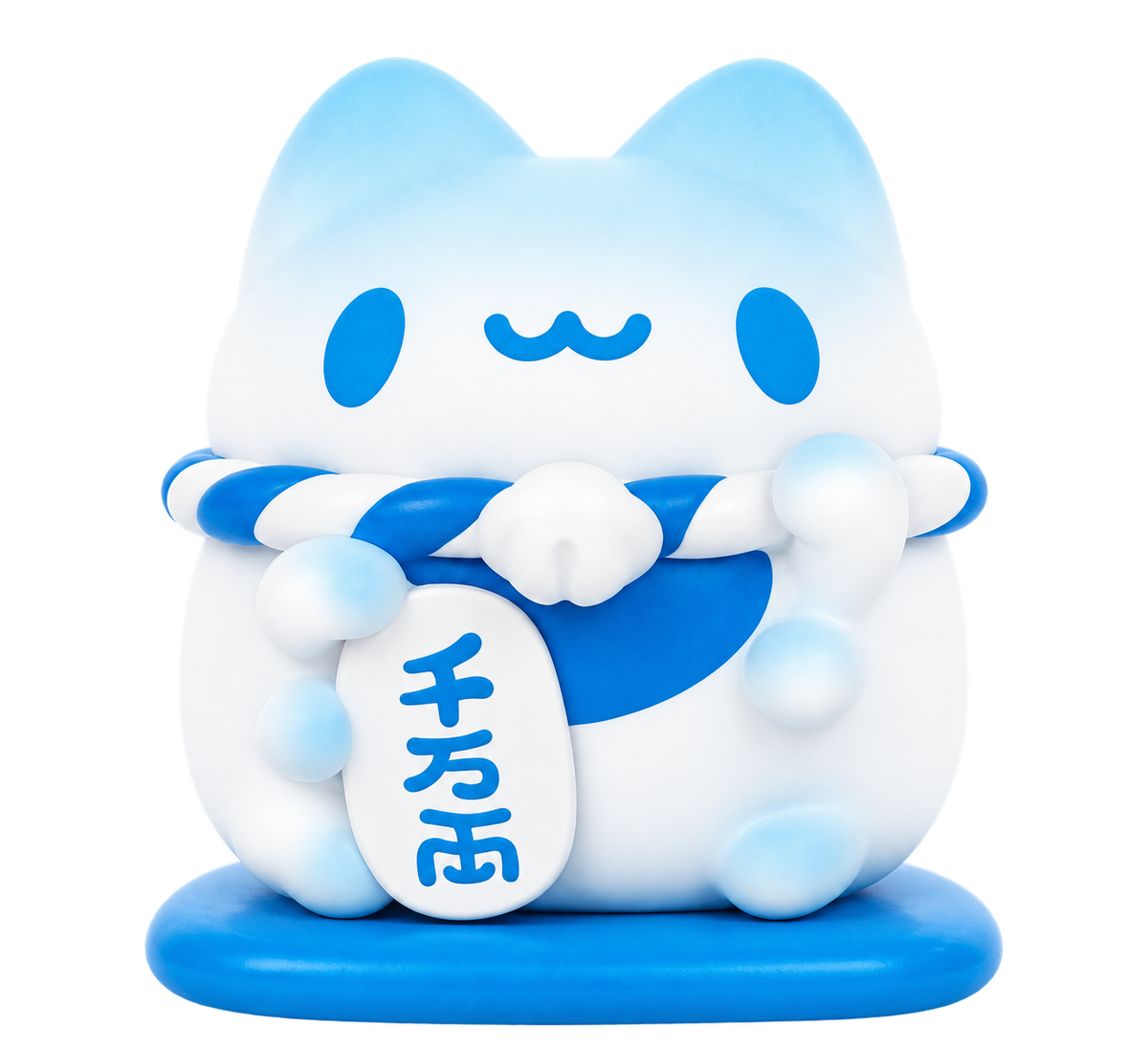 Mini Lucky Capoo Figure – Mount Fuji Blue on a transparent background