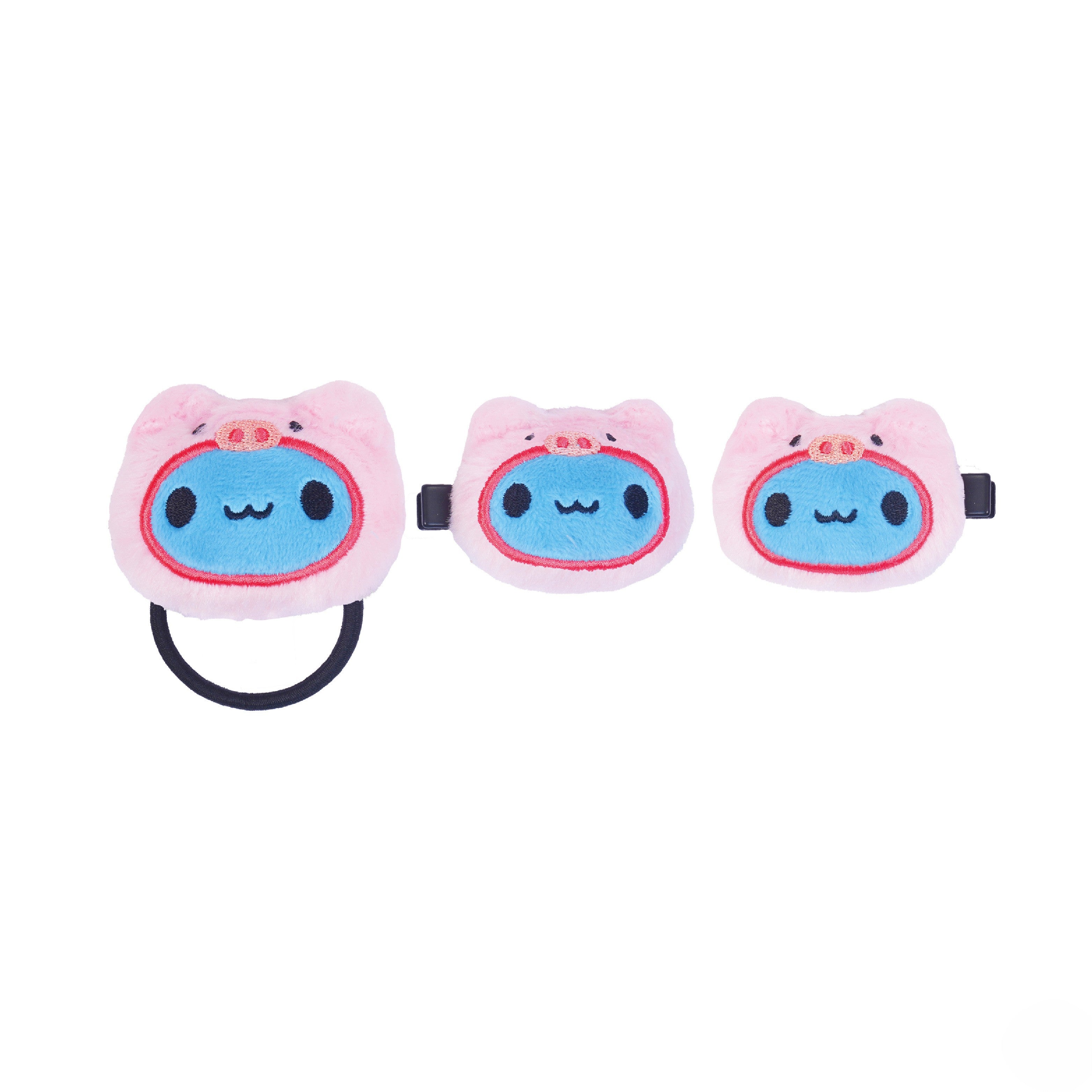 Piggy Capoo Fluffy Hair Accessories Set