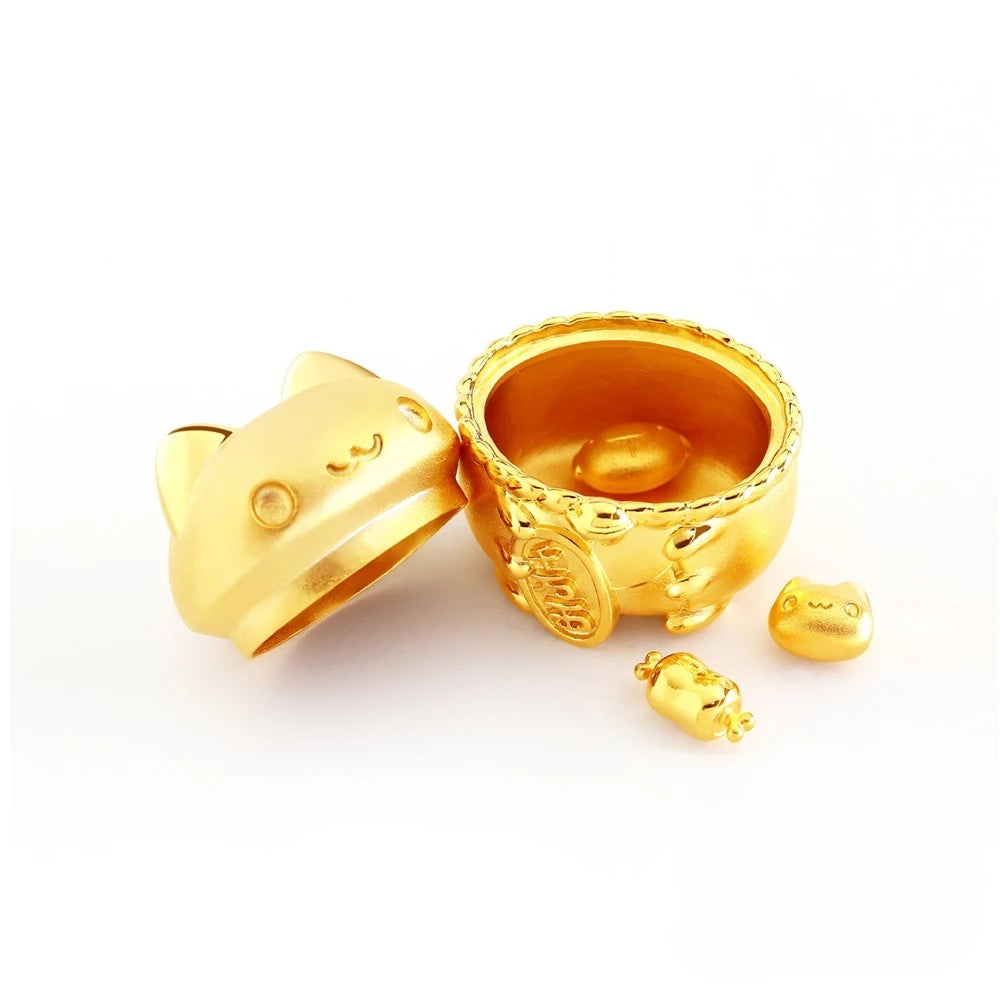 Bugcat Capoo Golden Piggy Bank with Gold Bean