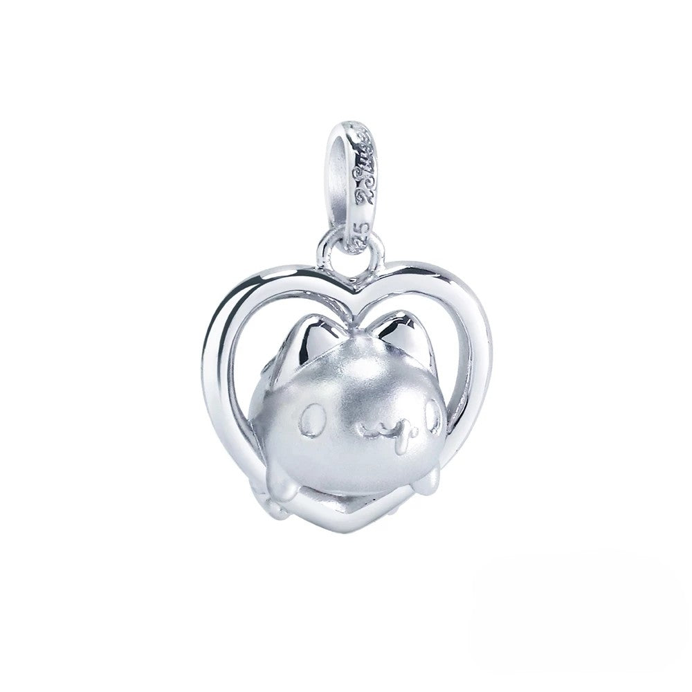 Bugcat Capoo Silver Pendant - Love Series