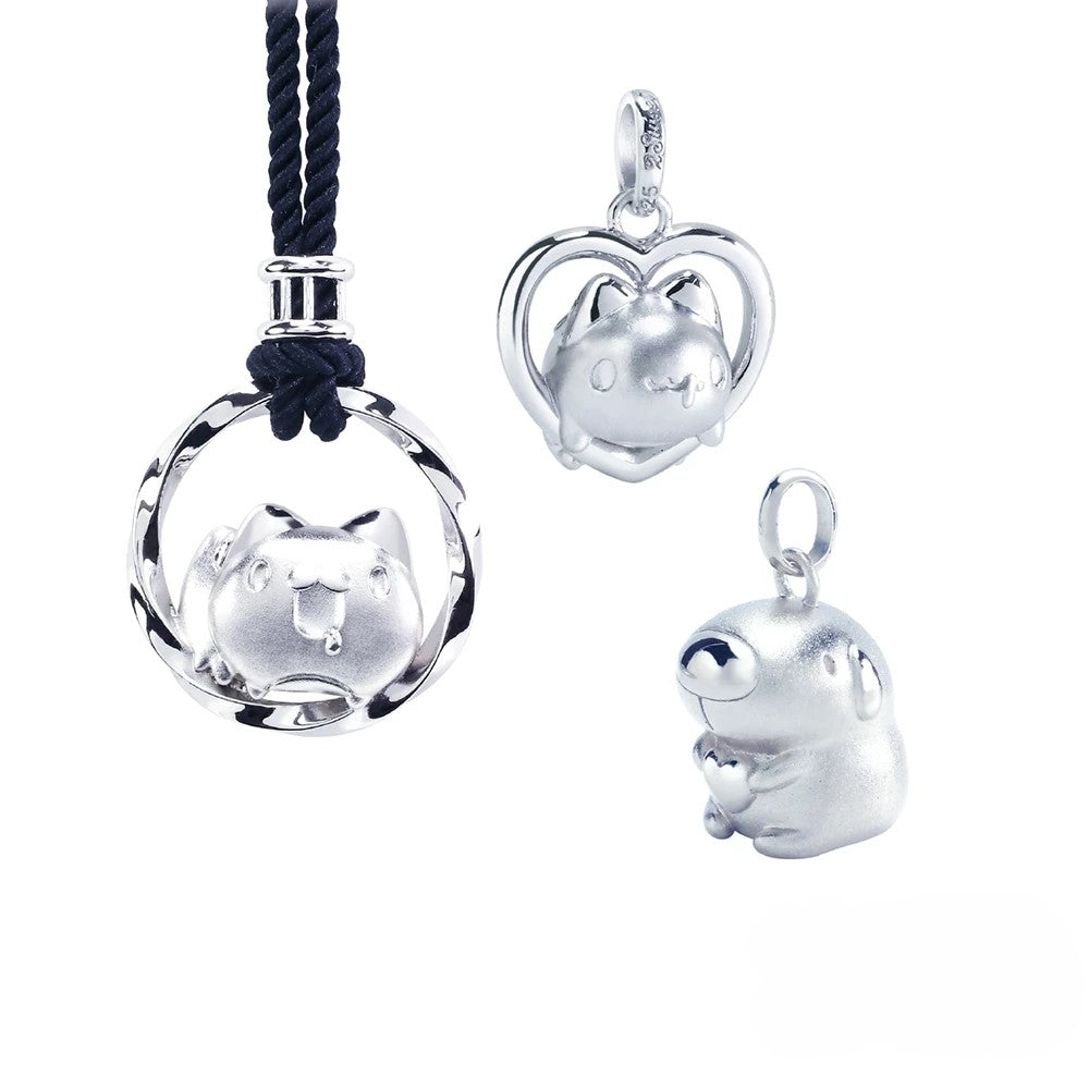 Bugcat Capoo Silver Pendant - Love Series