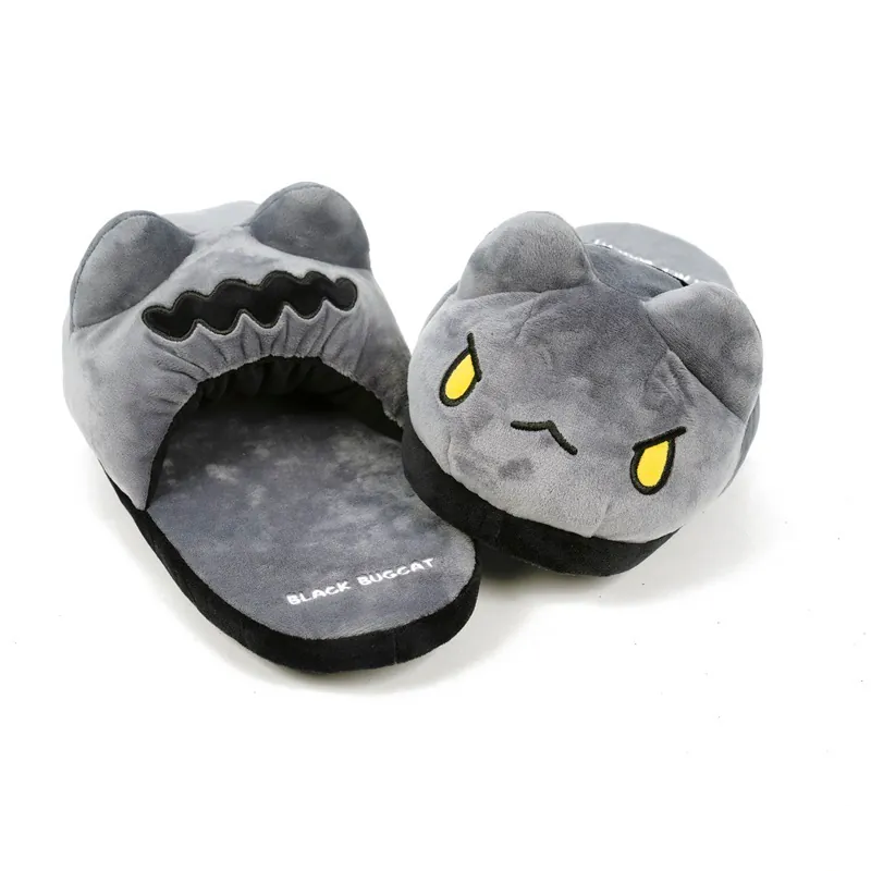 Black Bugcat Slippers